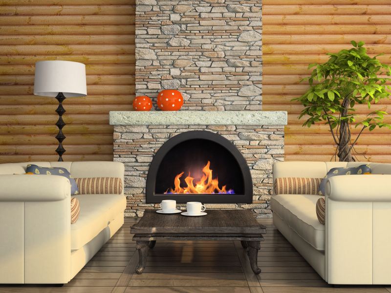 Restored Stone Fireplace
